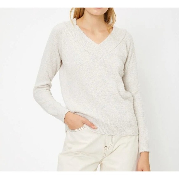 NEW KOTON V-Neck Sweater Long Sleeve Pullover Knit Casual Soft Comfy Top- M Y2K - Picture 3 of 8